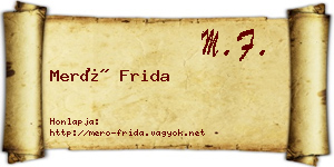 Merő Frida névjegykártya